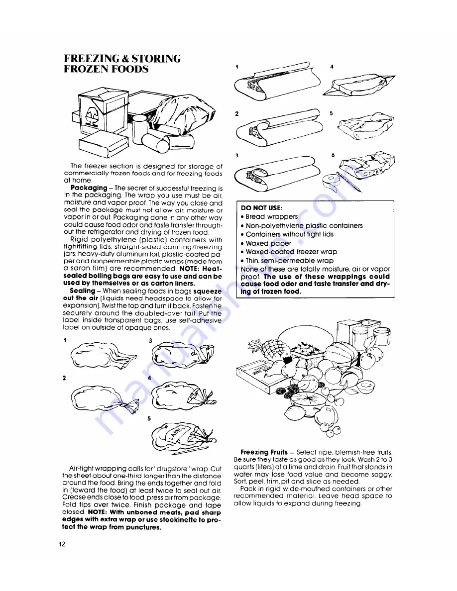 Whirlpool ETl8DK Use & Care Manual Download Page 12