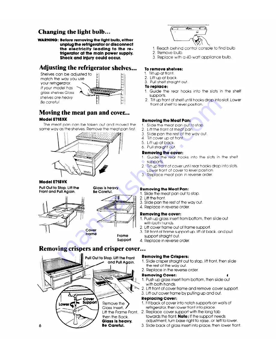 Whirlpool ETL8VK Use & Care Manual Download Page 6