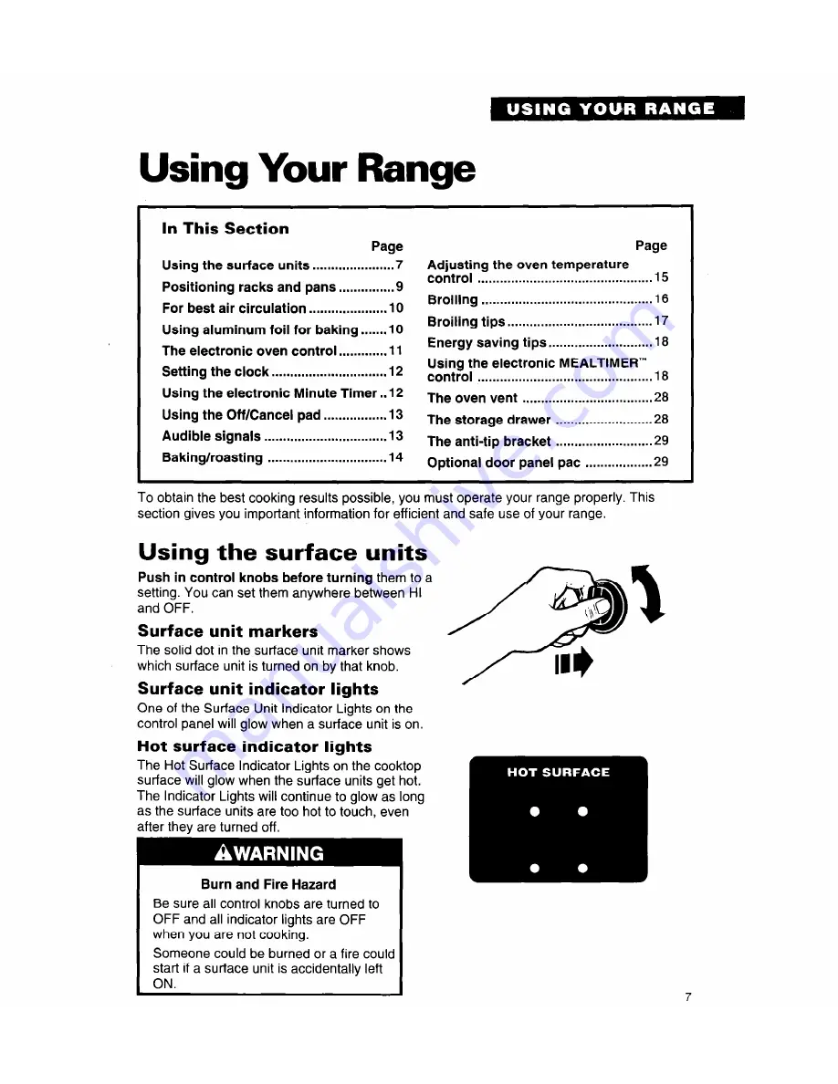 Whirlpool F396PXYN5 Use And Care Manual Download Page 7