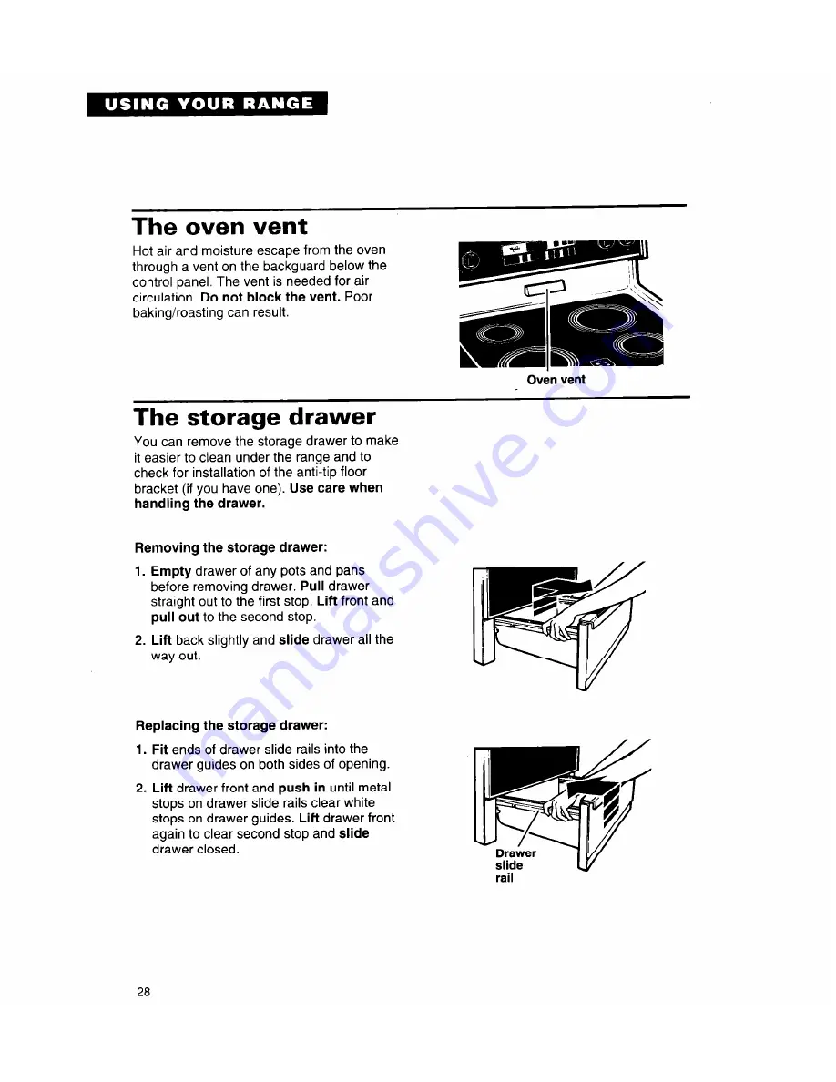 Whirlpool F396PXYN5 Use And Care Manual Download Page 28