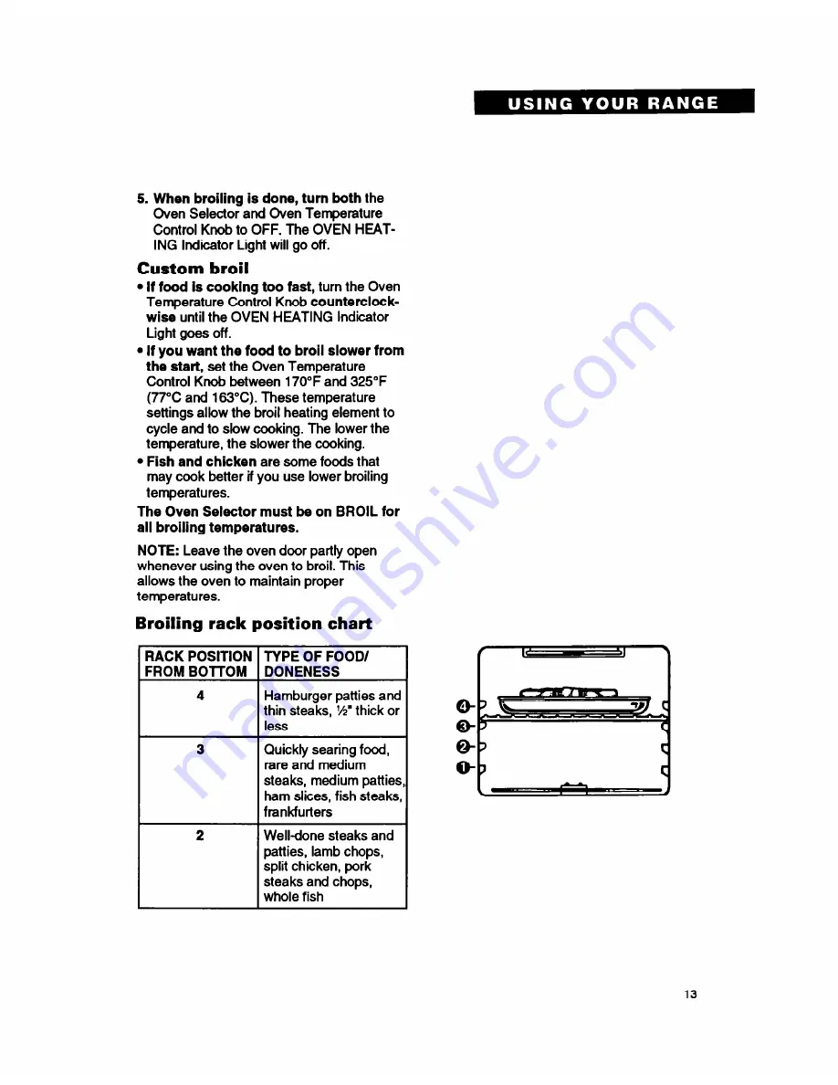 Whirlpool FEP310B Use And Care Manual Download Page 13