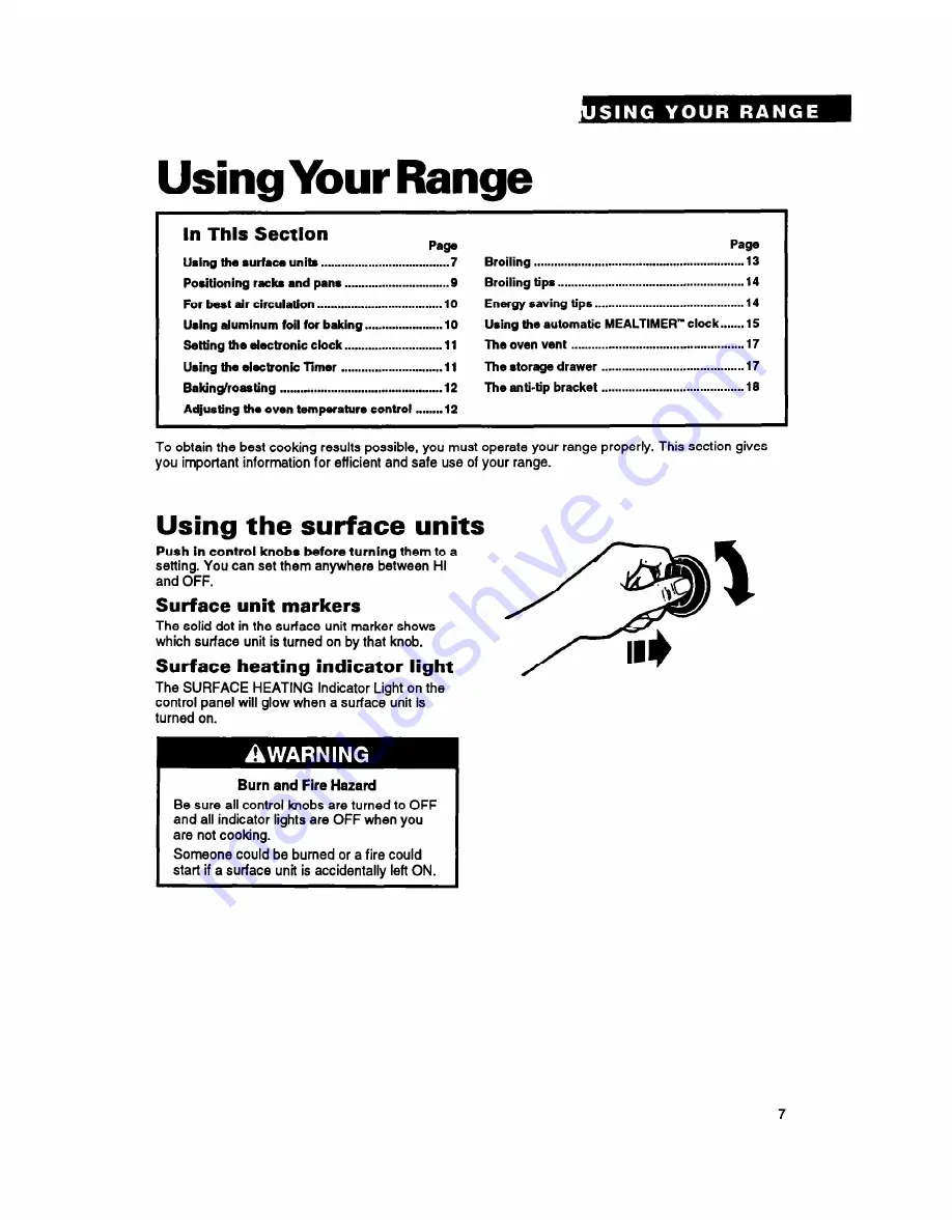 Whirlpool FES310Y Use And Care Manual Download Page 7