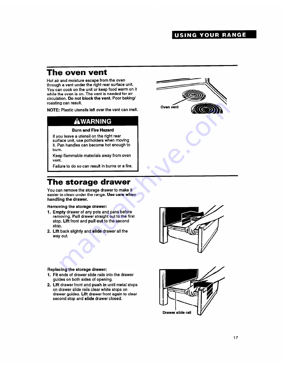 Whirlpool FES310Y Use And Care Manual Download Page 17