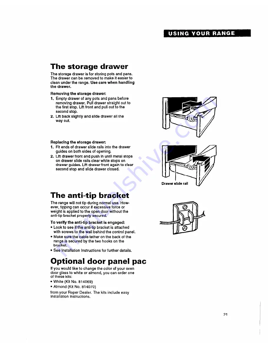 Whirlpool FES355Y Use And Care Manual Download Page 21