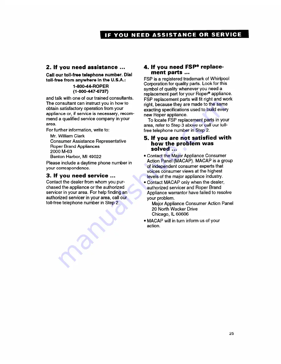 Whirlpool FGP335B Instruction Book Download Page 25