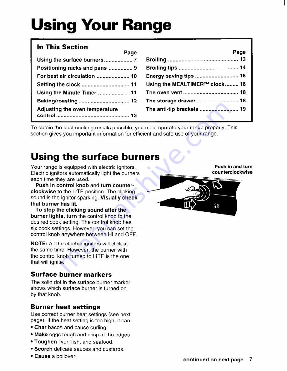 Whirlpool FGS385B Use And Care Manual Download Page 7