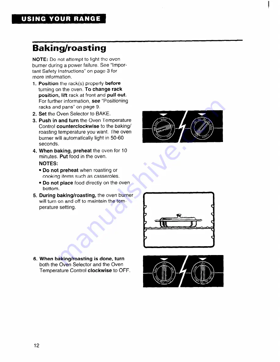 Whirlpool FGS385B Use And Care Manual Download Page 12