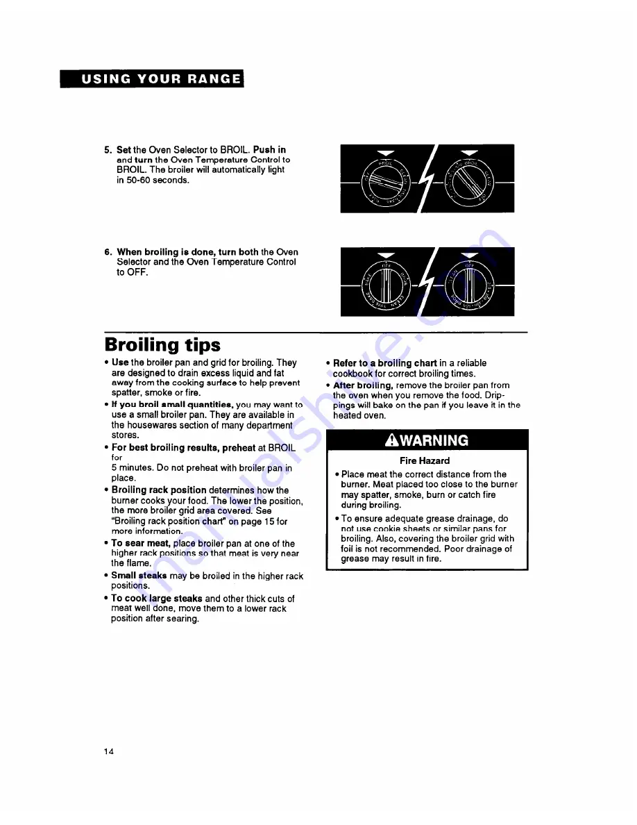 Whirlpool FGS387Y Important Safety Instructions Manual Download Page 14