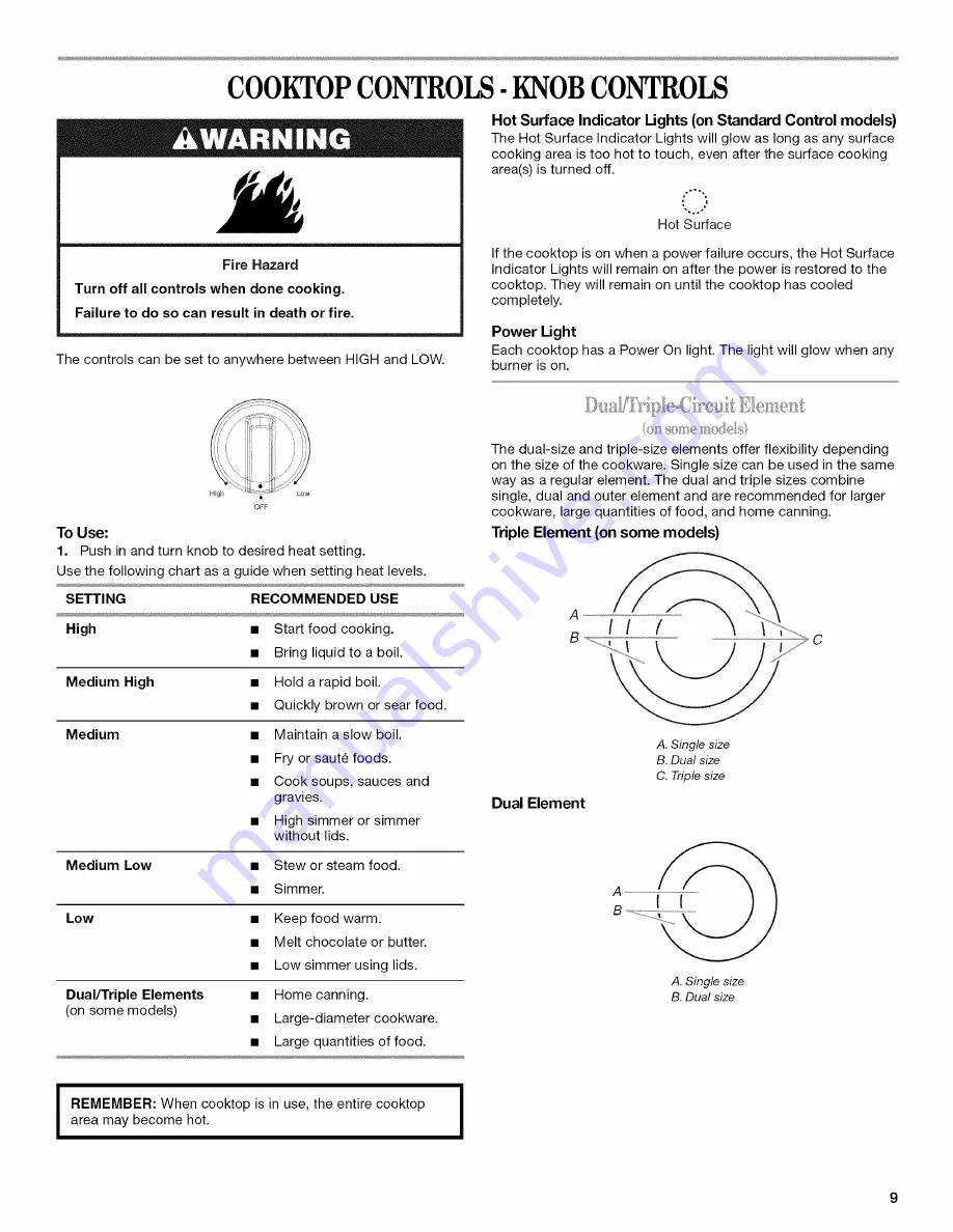 Whirlpool G7CE3034 Use & Care Manual Download Page 9