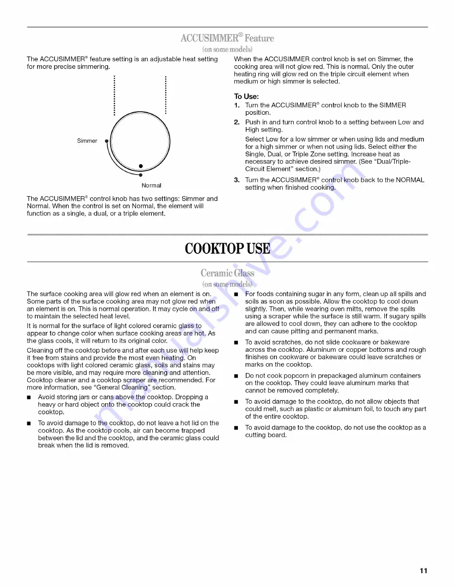 Whirlpool G7CE3034 Use & Care Manual Download Page 11