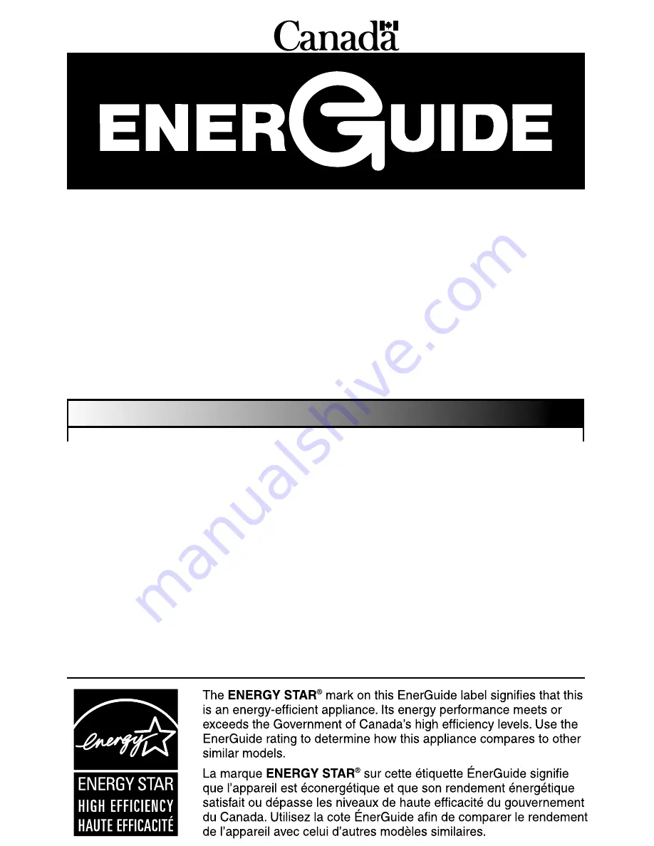 Whirlpool G9IXEFMWS - 19 cu. Ft. Refrigerator Energy Manual Download Page 2