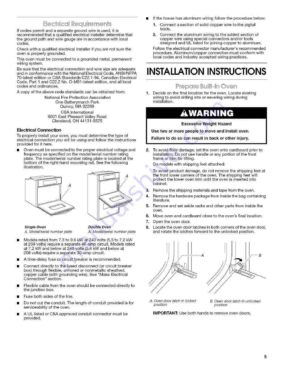 Whirlpool GBD307PRB03 Скачать руководство пользователя страница 5