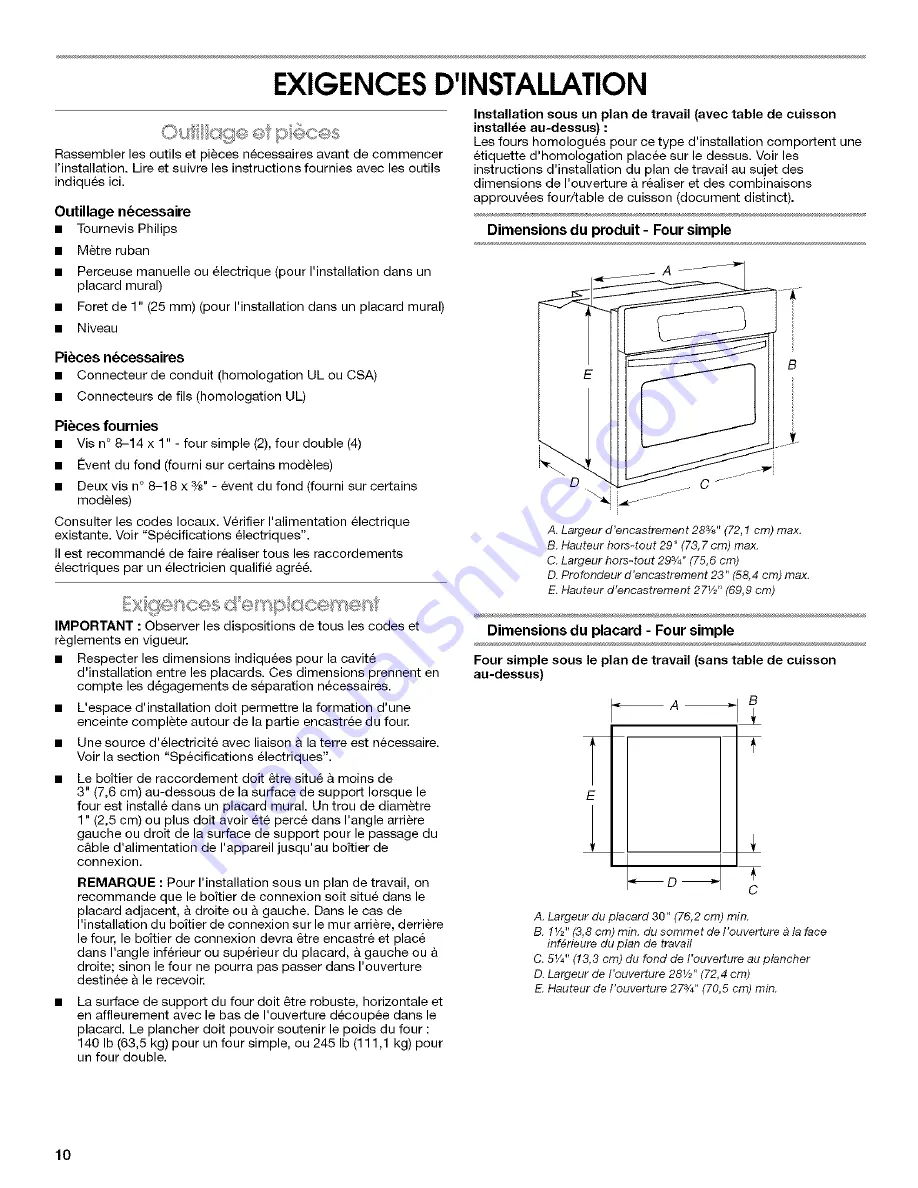 Whirlpool GBD307PRB03 Скачать руководство пользователя страница 10