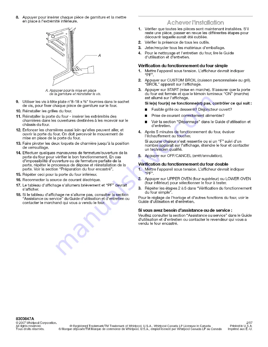 Whirlpool GBD307PRB03 Скачать руководство пользователя страница 16