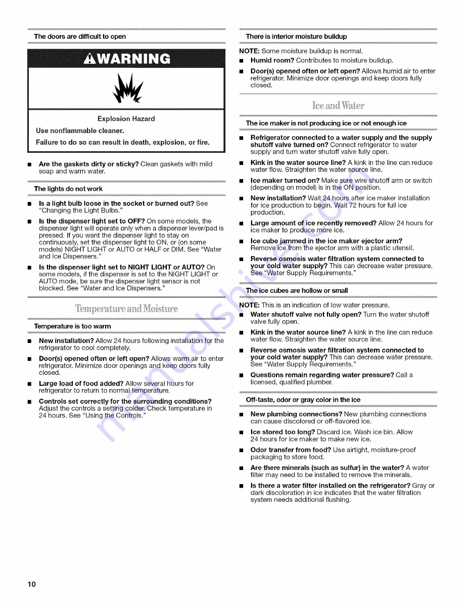 Whirlpool GD5NVAXWA00 User Instructions Download Page 10