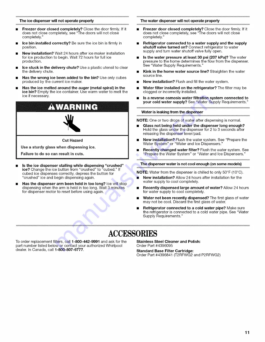 Whirlpool GD5NVAXWA00 User Instructions Download Page 11