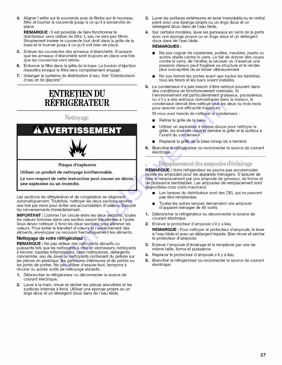 Whirlpool GD5NVAXWA00 User Instructions Download Page 27