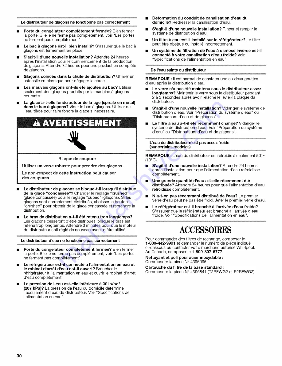 Whirlpool GD5NVAXWA00 User Instructions Download Page 30