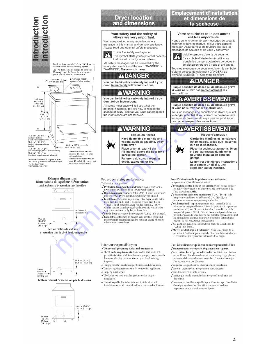 Whirlpool GEW9868KL Installation Instructions Manual Download Page 2