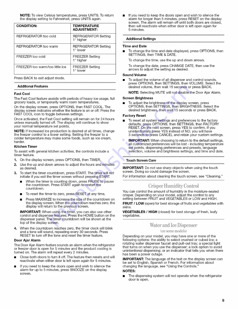 Whirlpool GI7FVCXXQ01 User Instructions Download Page 9