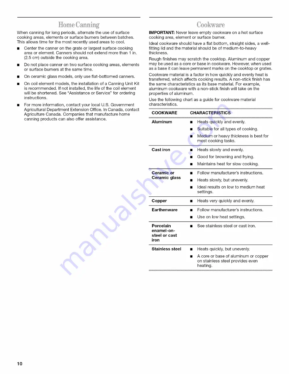 Whirlpool GR440LXL Use & Care Manual Download Page 10