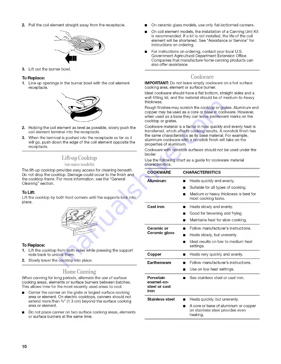 Whirlpool GR563LXSB2 Use & Care Manual Download Page 10