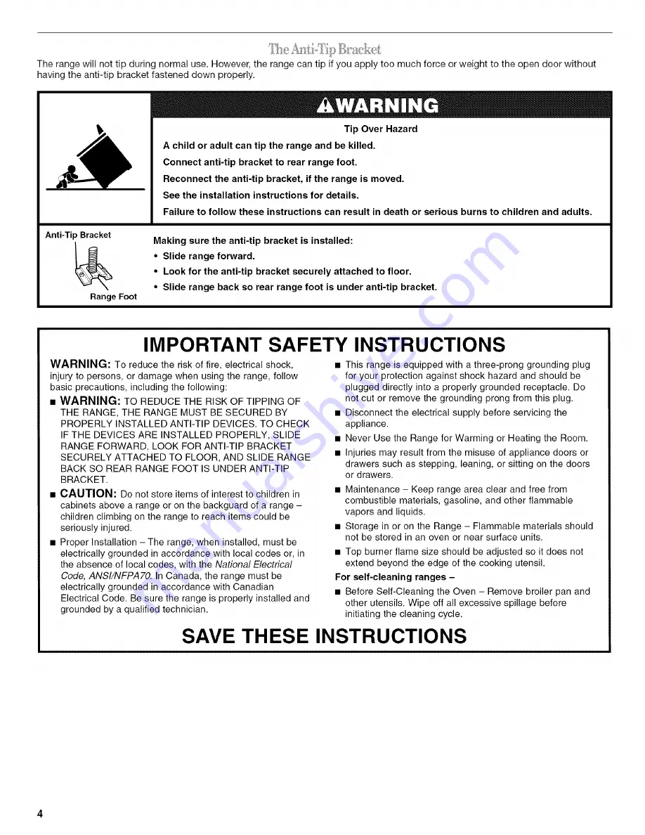 Whirlpool GS440LEMQ5 Use & Care Manual Download Page 4