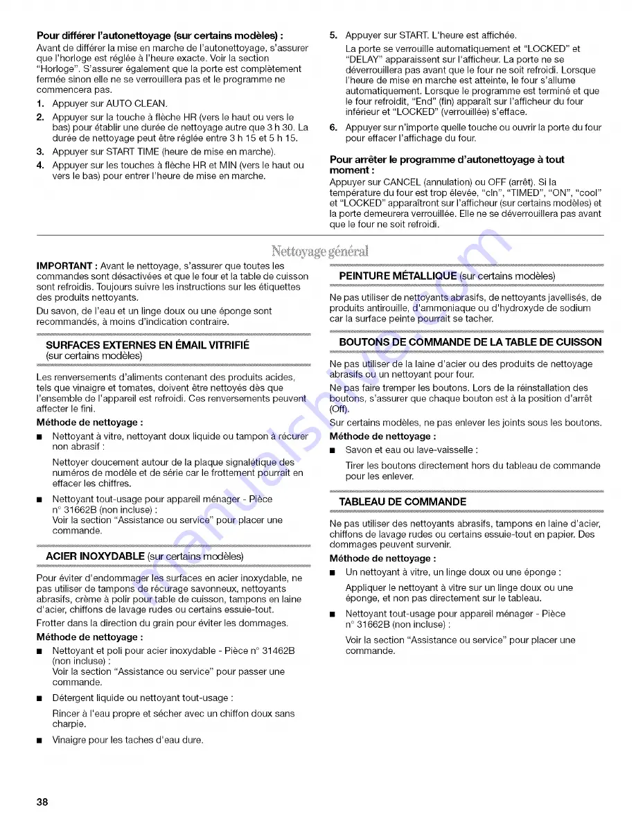 Whirlpool GS440LEMQ5 Use & Care Manual Download Page 38