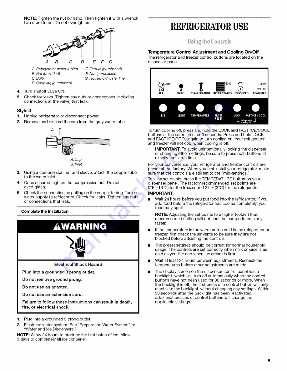 Whirlpool GS6NHAXVA05 User Instructions Download Page 5