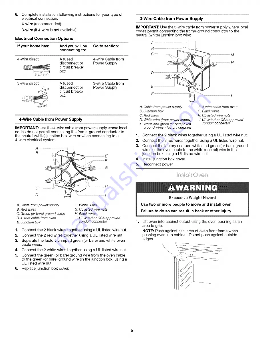 Whirlpool GSC308PRS Installation Instructions Manual Download Page 5