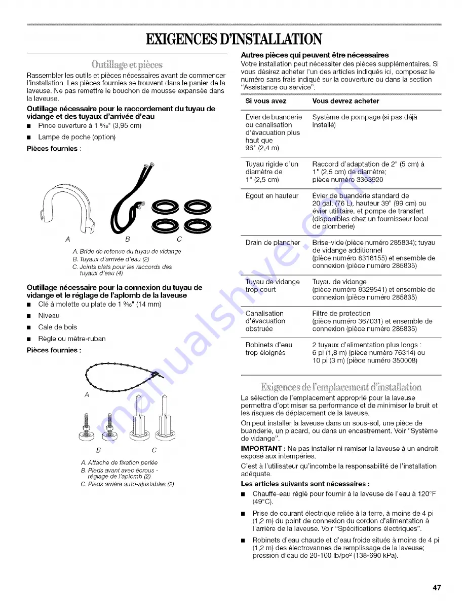 Whirlpool GVW9959KL3 Use & Care Manual Download Page 47