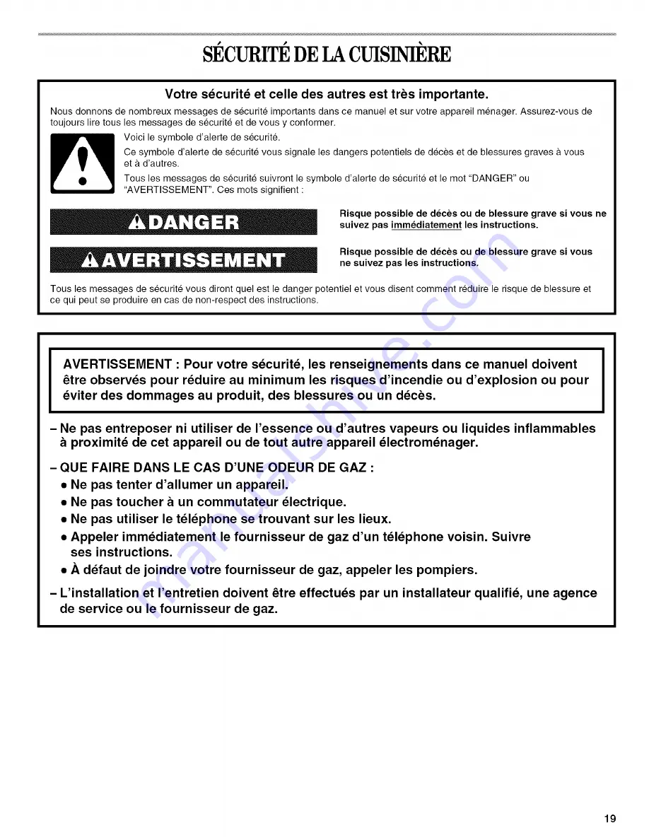 Whirlpool GW395LEPB01 Use & Care Manual Download Page 19