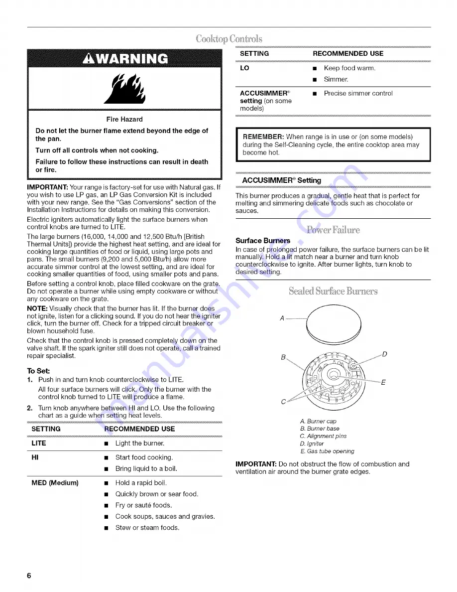 Whirlpool GW397LXUB0 Use & Care Manual Download Page 6