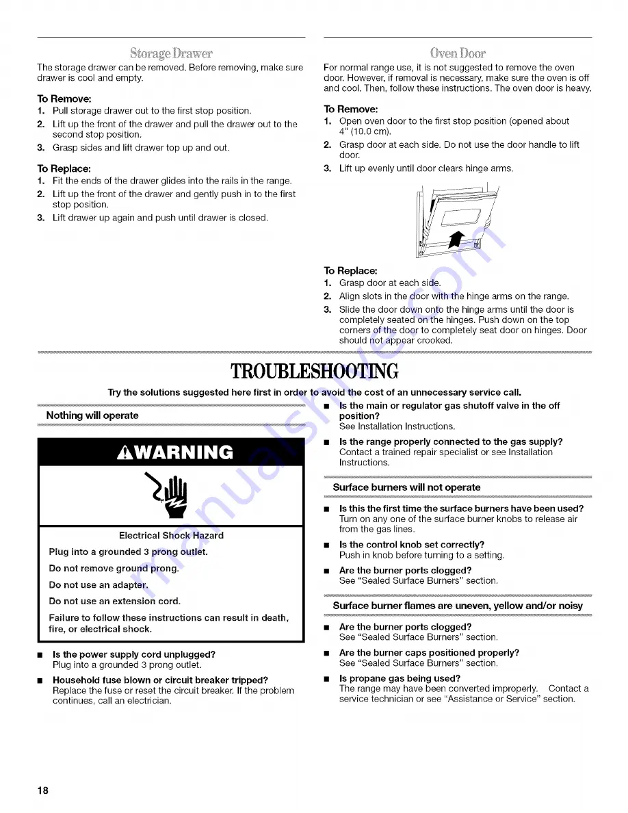 Whirlpool GW397LXUB0 Use & Care Manual Download Page 18