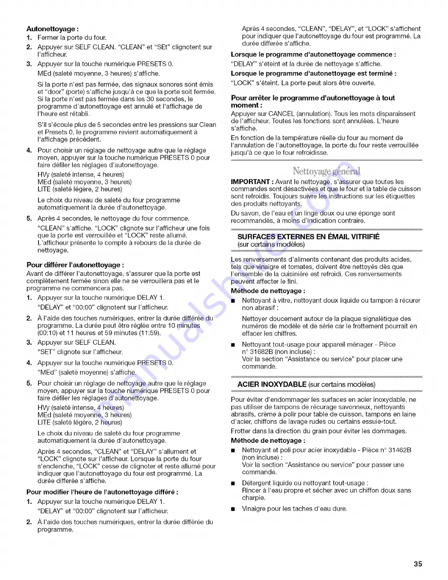 Whirlpool GW397LXUB0 Use & Care Manual Download Page 35