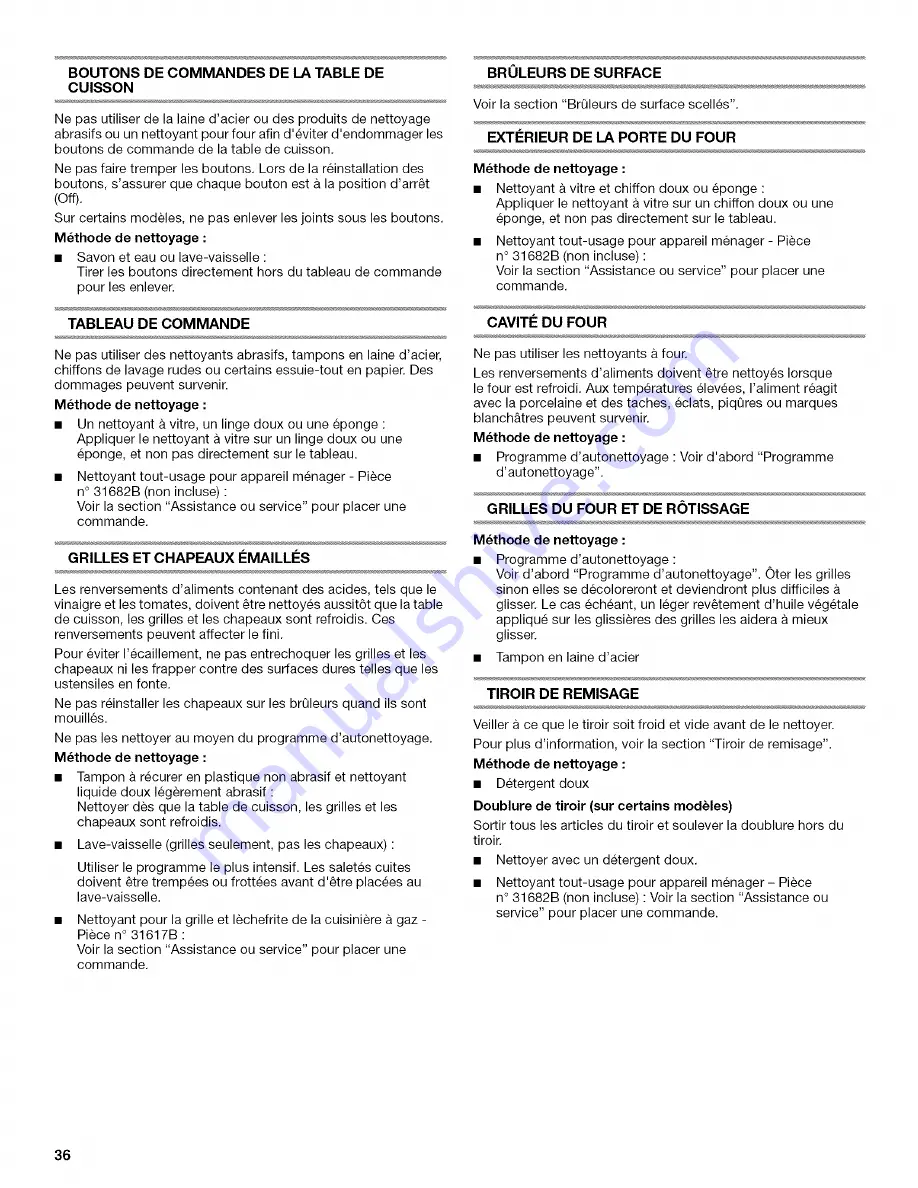 Whirlpool GW397LXUB0 Use & Care Manual Download Page 36