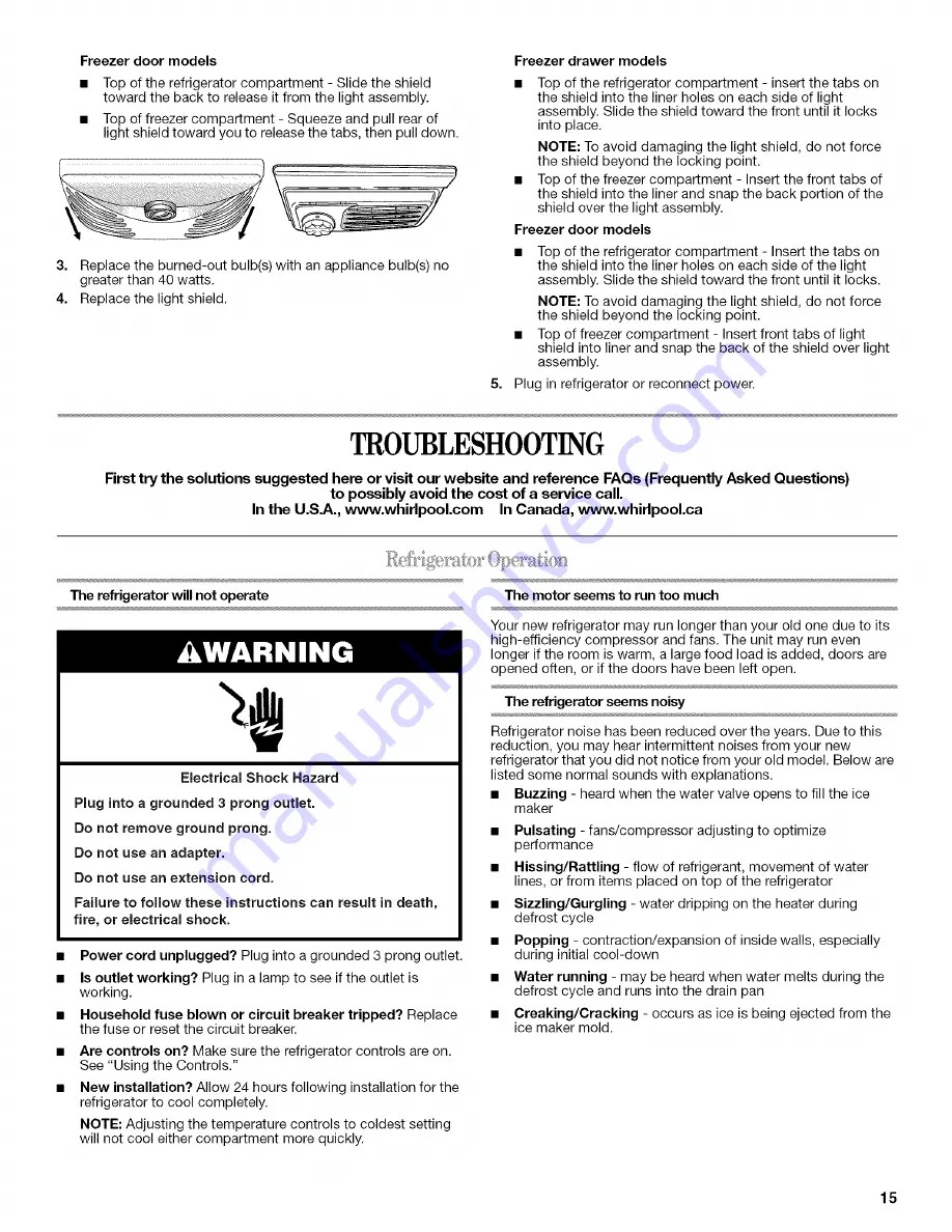 Whirlpool GX5FHDXTQ01 User Instructions Download Page 15