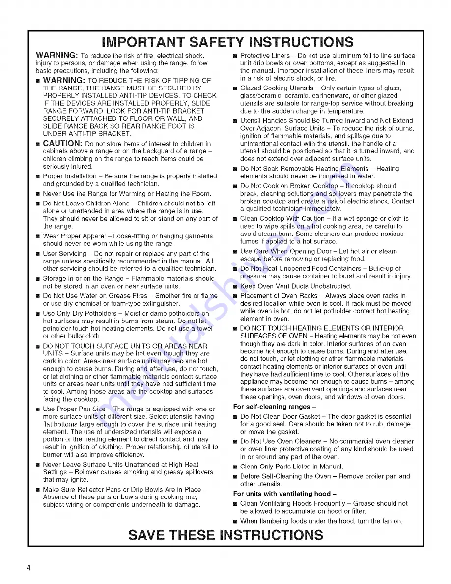 Whirlpool GY397LXUB0 Use & Care Manual Download Page 4