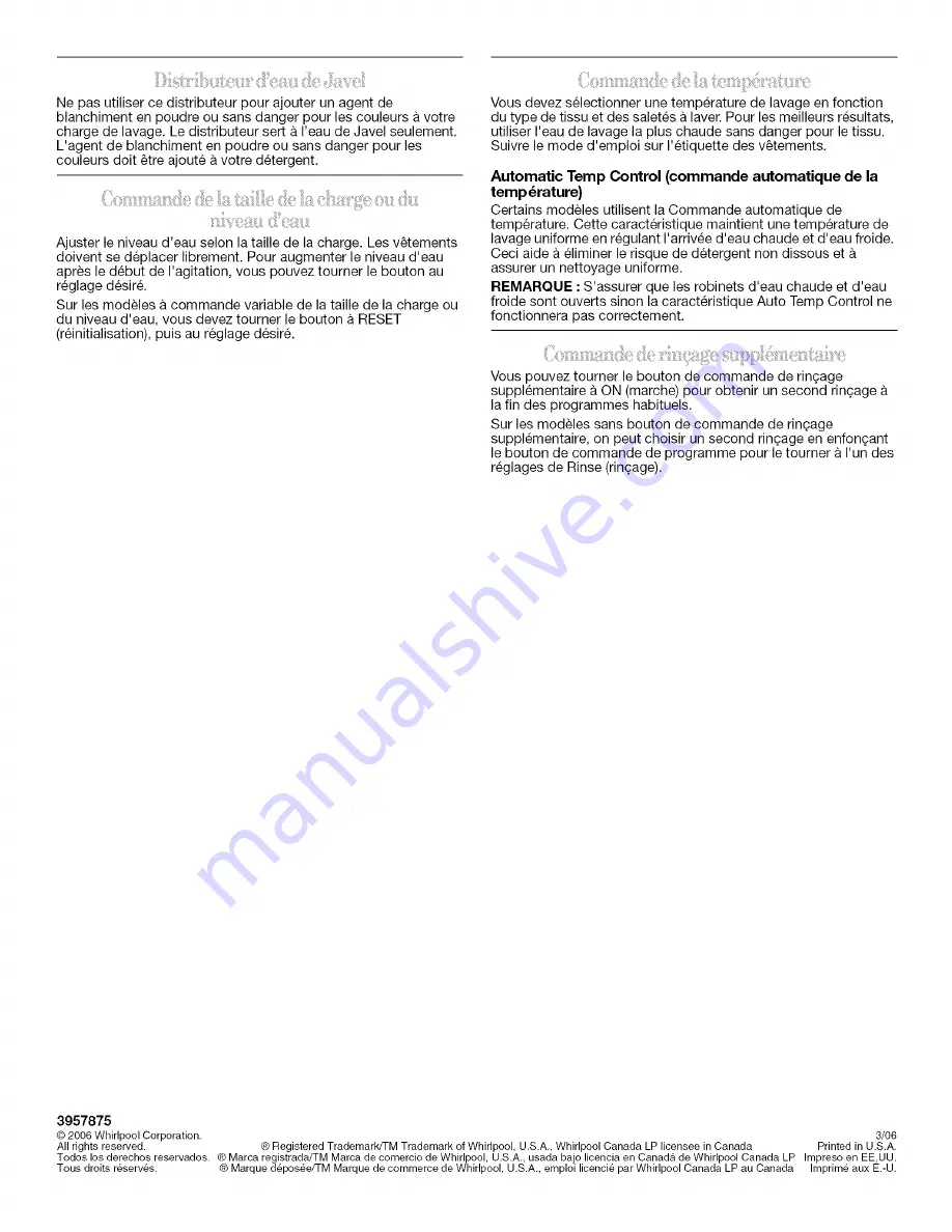 Whirlpool ICWTW5700SW0 Function Manual Download Page 4