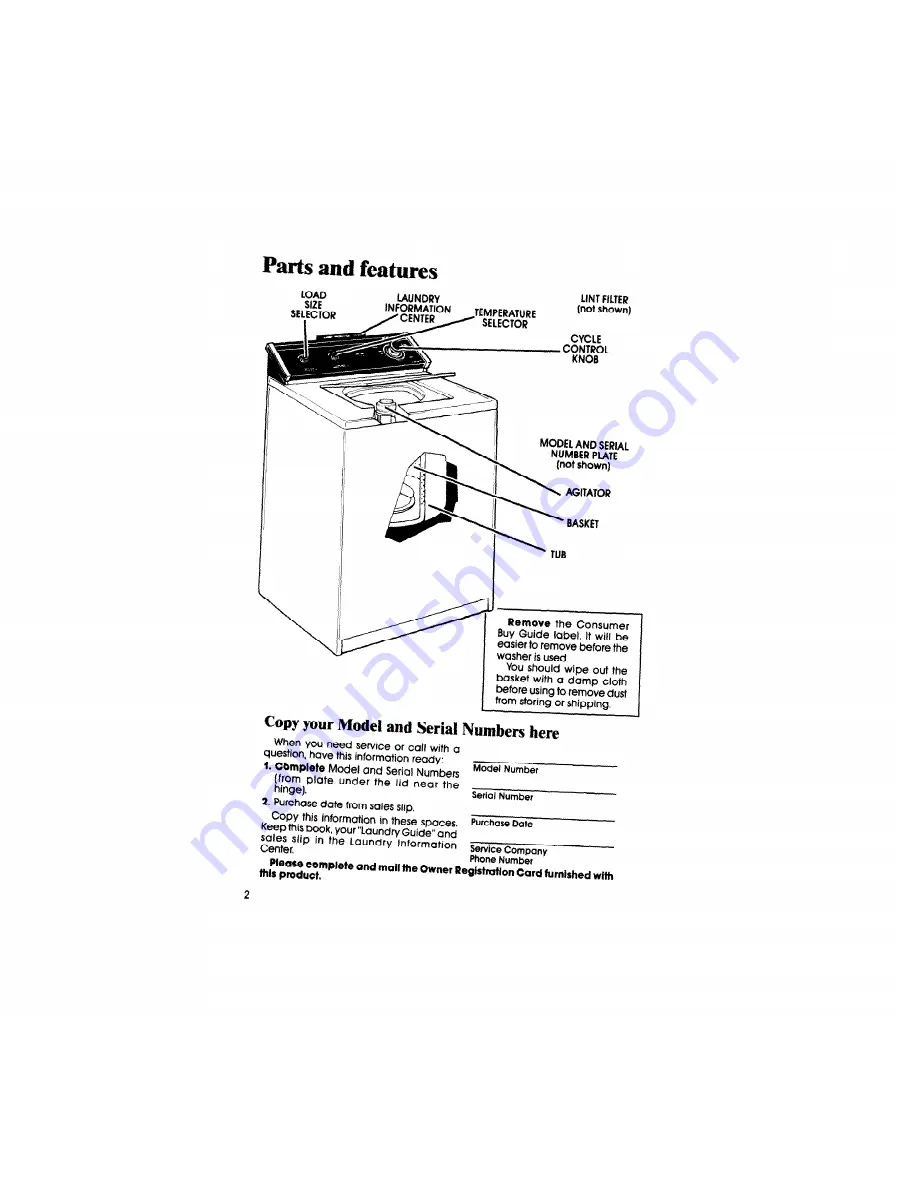 Whirlpool LA5310XS Скачать руководство пользователя страница 2