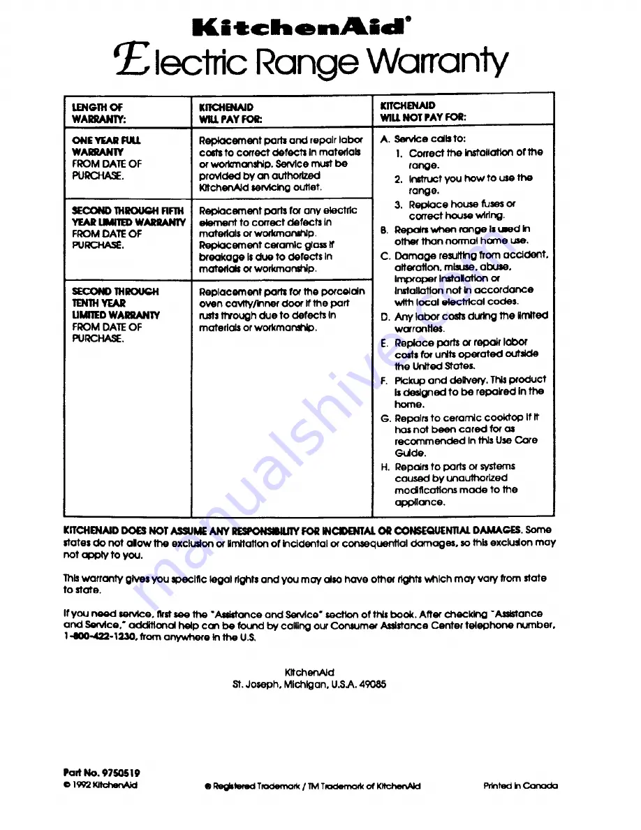 Whirlpool LA543OXP Use And Care Manual Download Page 56