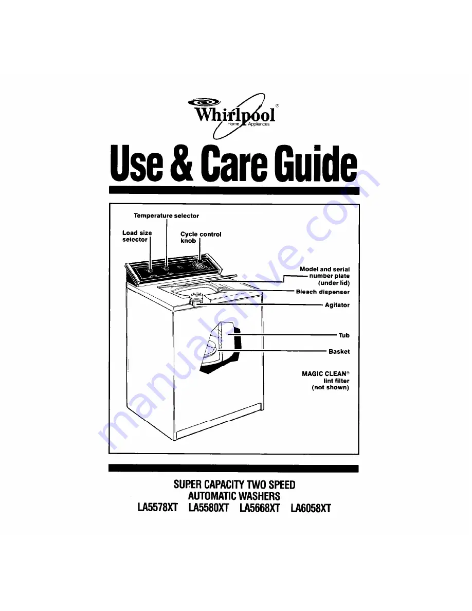 Whirlpool LA5578XT Скачать руководство пользователя страница 1