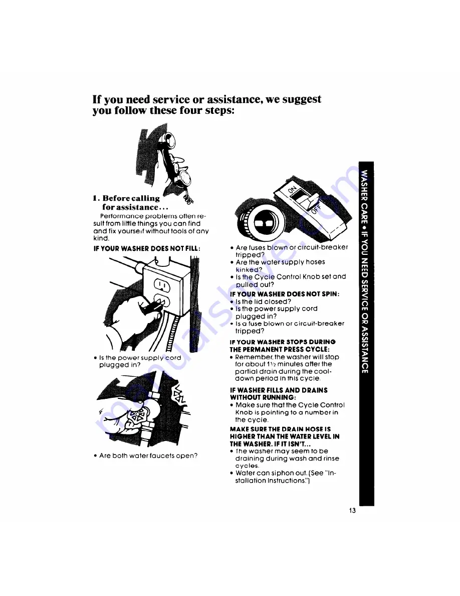 Whirlpool LA5700XM Use & Care Manual Download Page 13