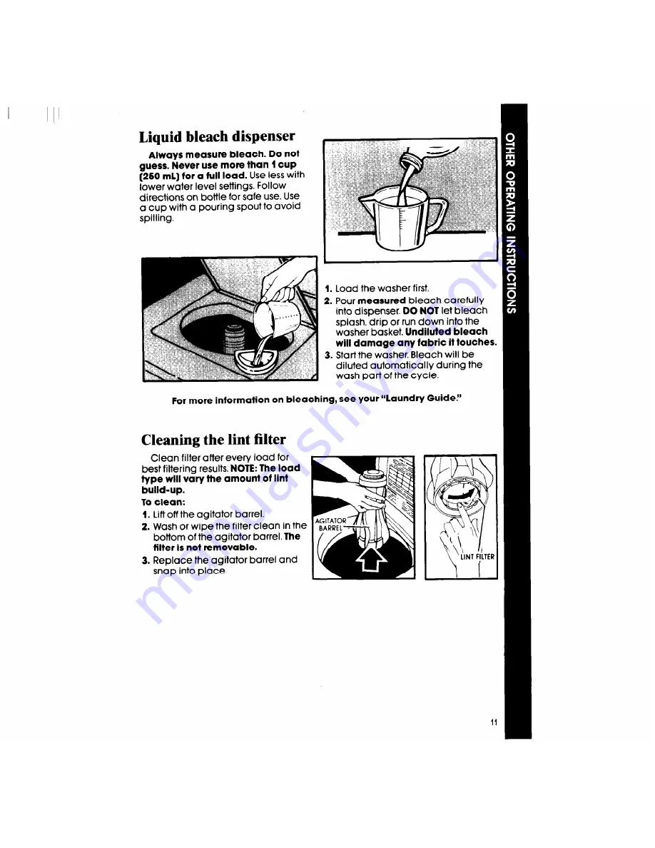 Whirlpool LA6300XS Use & Care Manual Download Page 11