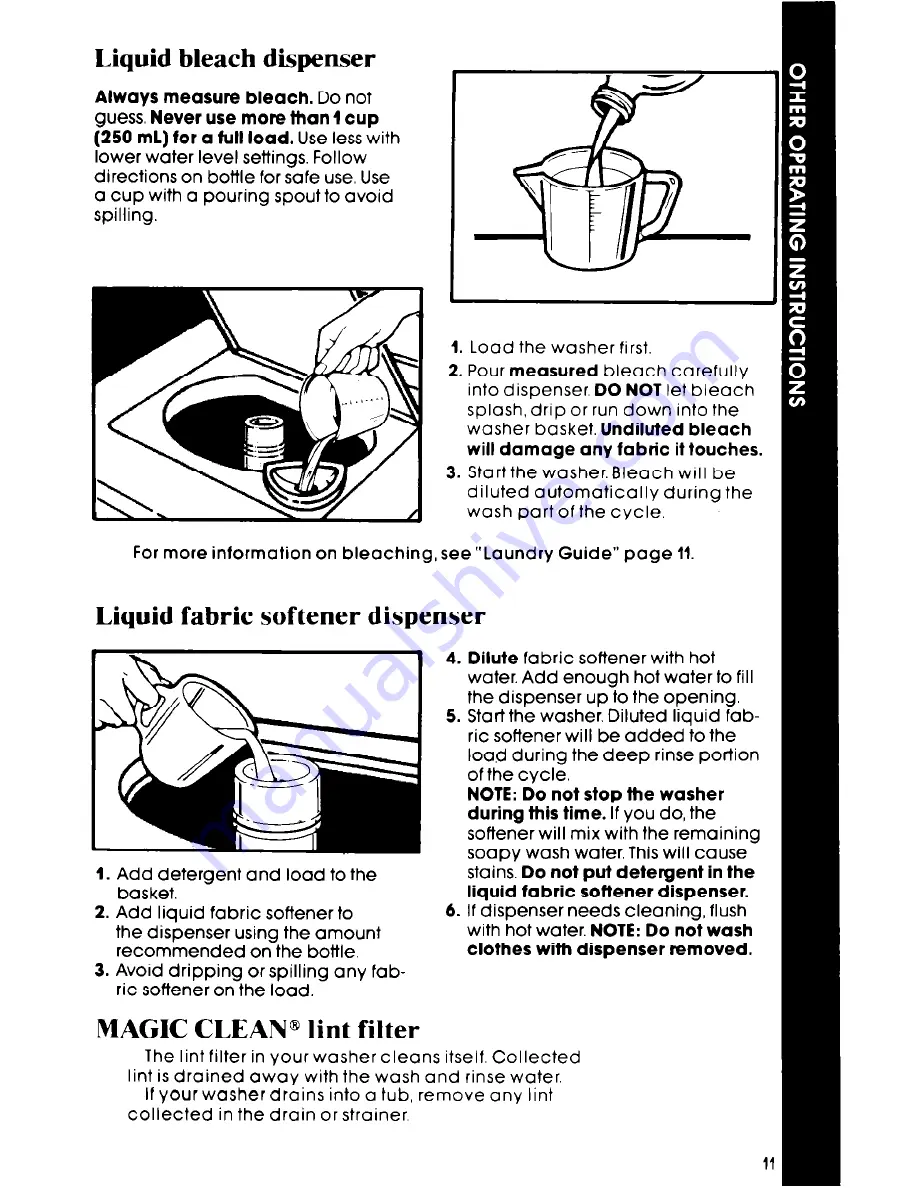 Whirlpool LA6400XP Use & Care Manual Download Page 11