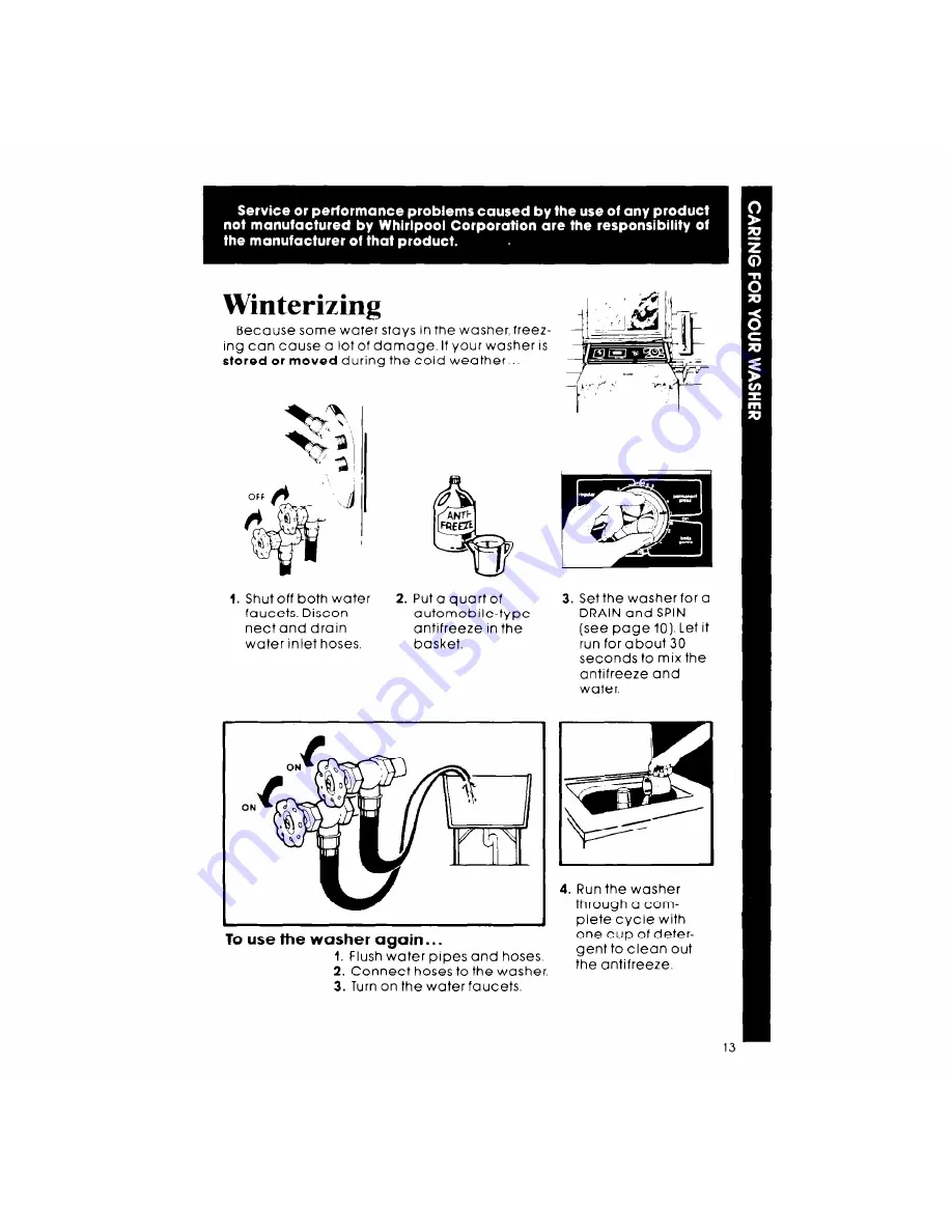 Whirlpool LA6800XP Use & Care Manual Download Page 13