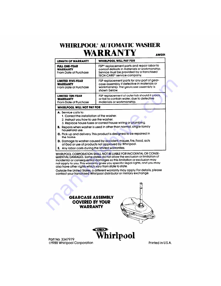 Whirlpool LA7681XS Скачать руководство пользователя страница 20