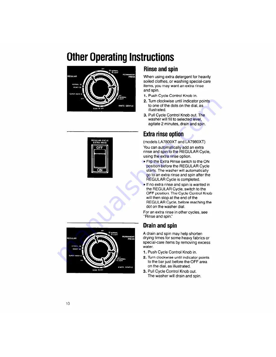 Whirlpool LA7780XT Use And Care Manual Download Page 10