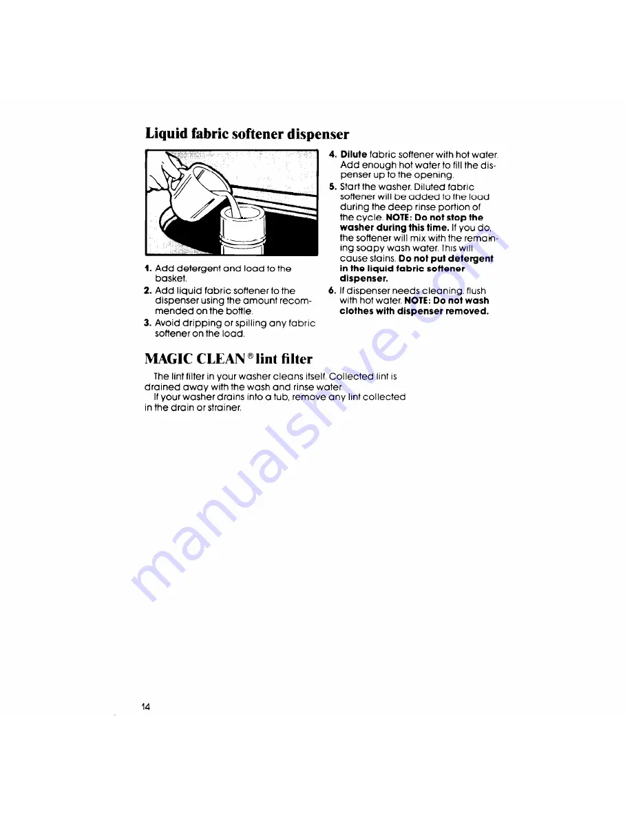 Whirlpool LA7980XS Use & Care Manual Download Page 14