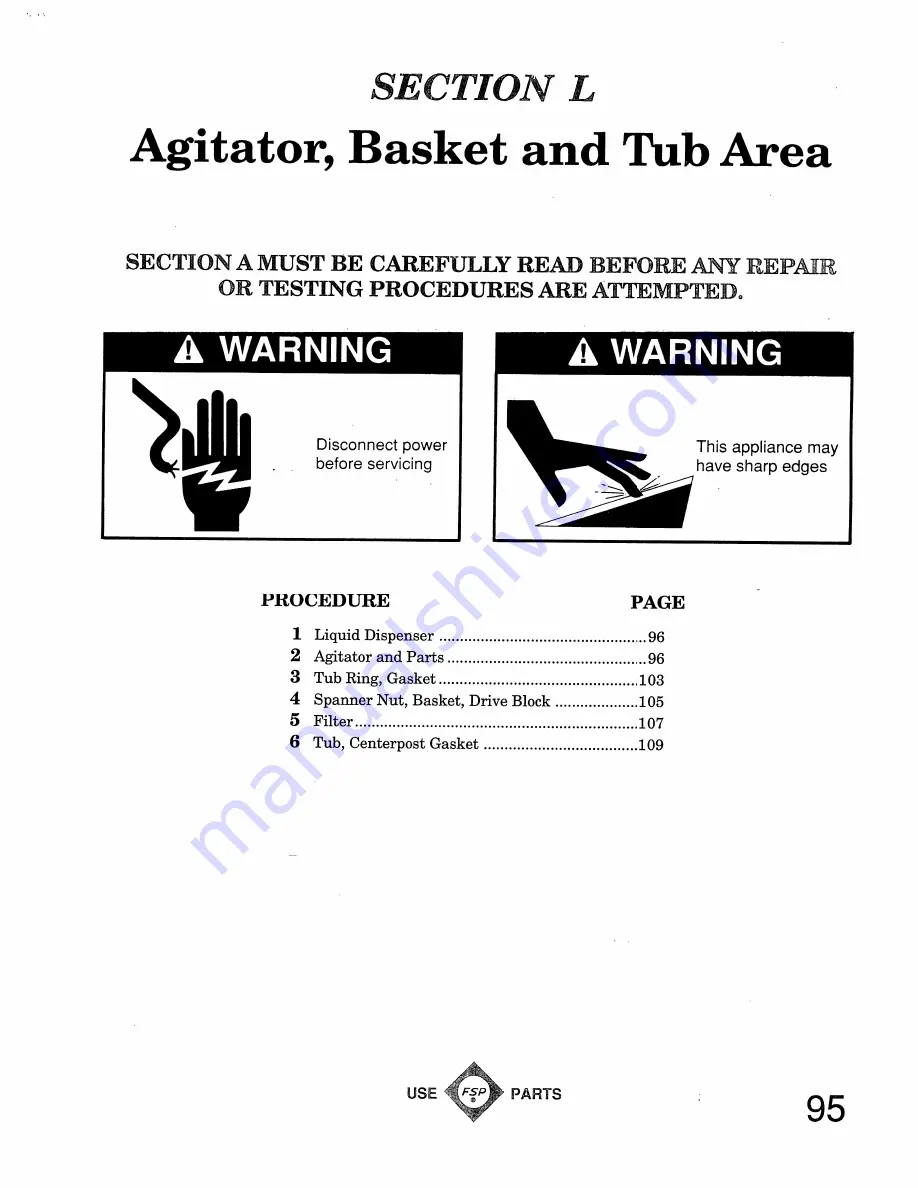 Whirlpool LA8800XSNO Repair Manual Download Page 96